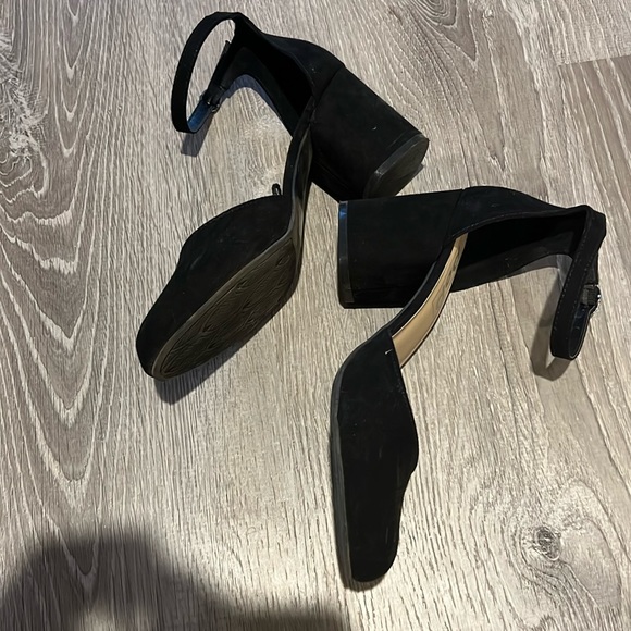 Pop Gal Suede Black Block Heels with Straps 7 Women’s shoes - Picture 3 of 6